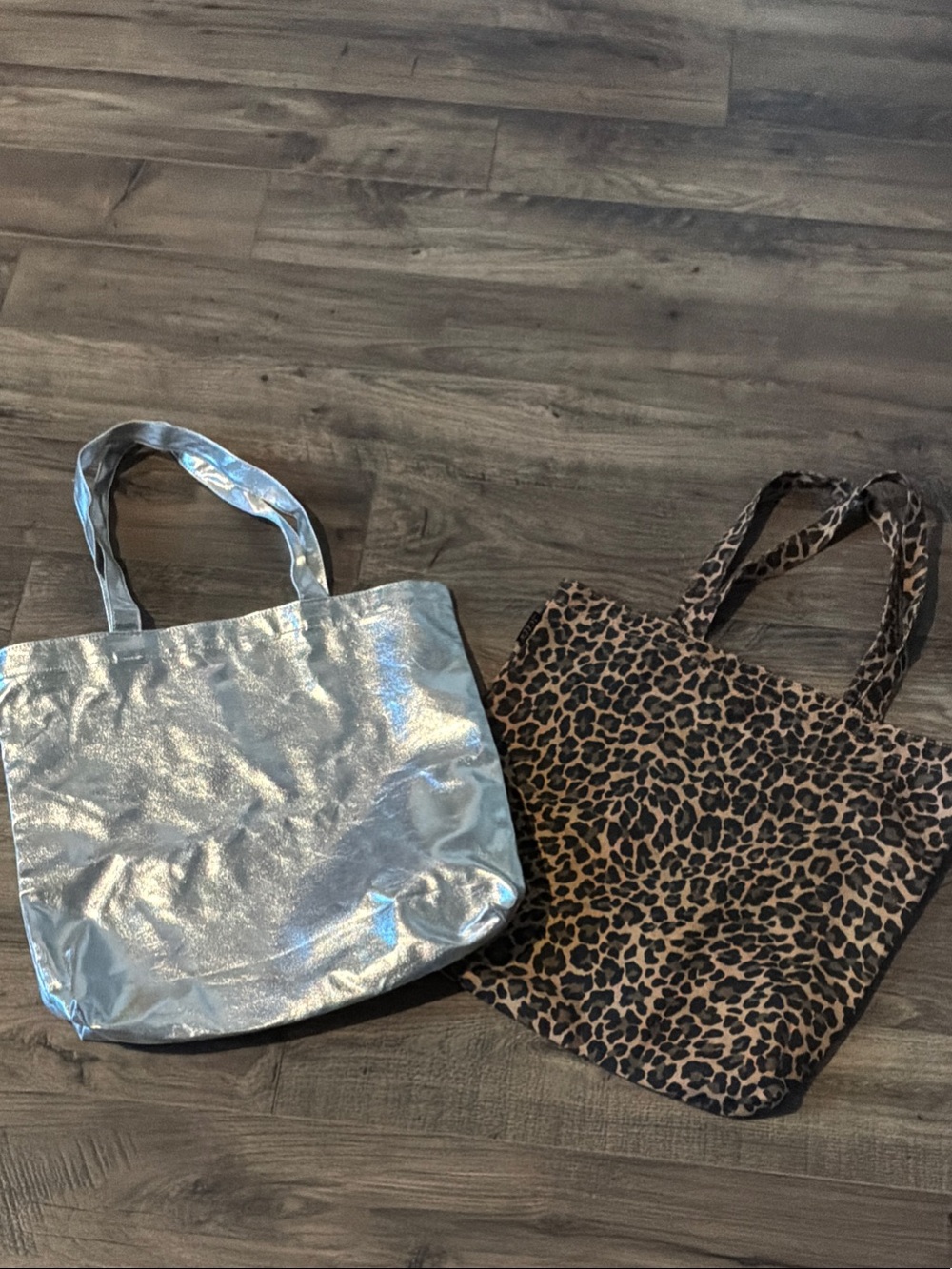 J. Crew Silver Metallic Tote Bag